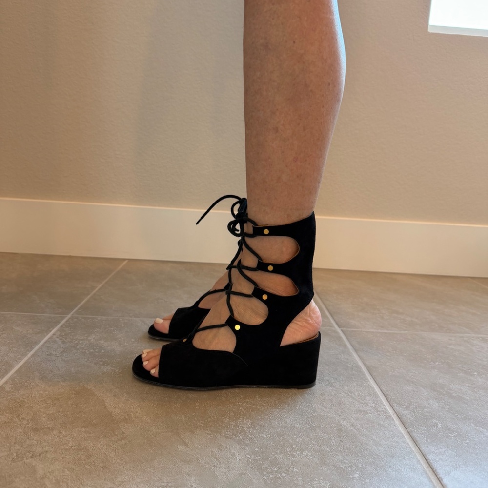 Chloe Black Suede Gladiator Foster Sandals - Picture 6 of 6
